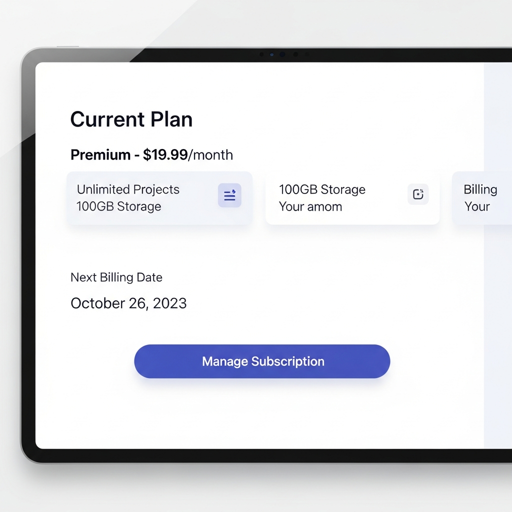Clean self-service billing UX example