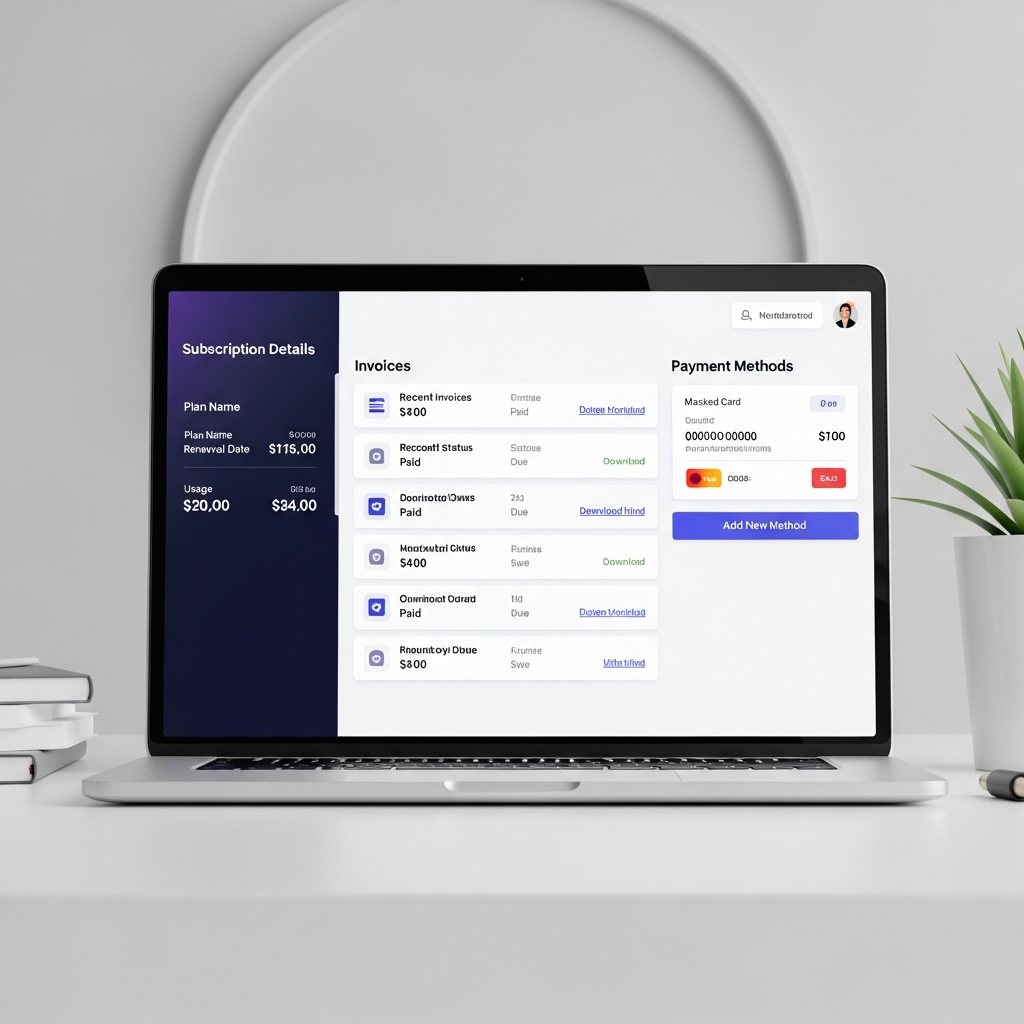 Customer billing portal screenshot concept