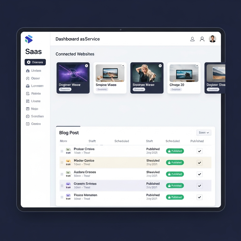 Multi-site content dashboard Multi-site content dashboard